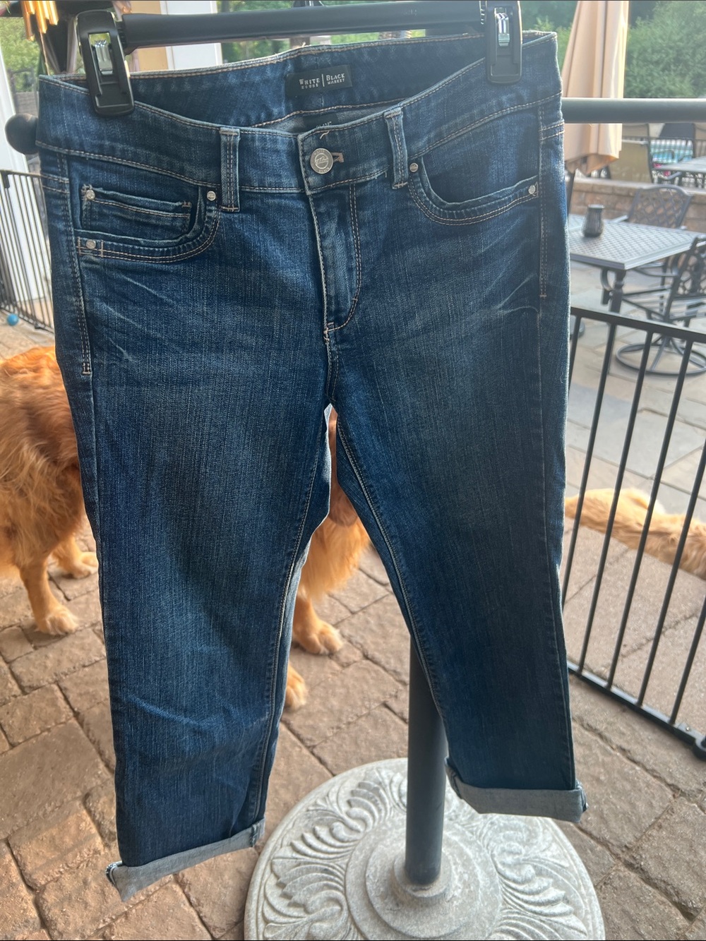 White House Black Market Indigo Cropped Slim Jeans